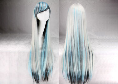 China 100cm lange multi farbige Haar-Perücken, seidige gerade Welle farbige synthetische Perücken fournisseur