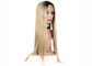 Synthetische Faser-farbige Haar-Perücken, 130% Dichte-Schwarz-blonde Mischfarbperücken fournisseur